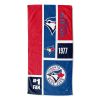 [Personalization Only] OFFICIAL MLB Colorblock Personalized Beach Towel - Blue Jays