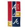[Personalization Only] OFFICIAL MLB Colorblock Personalized Beach Towel - Braves