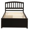 Twin Platform Storage Bed Wood Bed Frame with Two Drawers and Headboard, Espresso(Previous SKU: SF000062PAA)