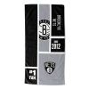[Personalization Only] OFFICIAL NBA Colorblock Personalized Beach Towel - Brooklyn Nets